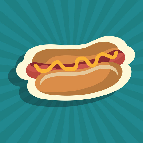 hotdog fastfood ontwerp geïsoleerd - Vector, afbeelding