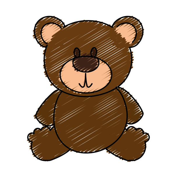 Bear teddy geïsoleerde pictogram - Vector, afbeelding
