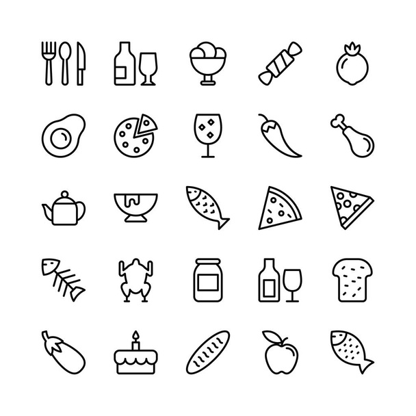 Food Line Vector Icons 1 - Vetor, Imagem