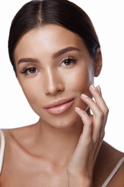 Skin Care. Sexy Woman With Pure Facial Skin And Face Makeup - Photo, Image