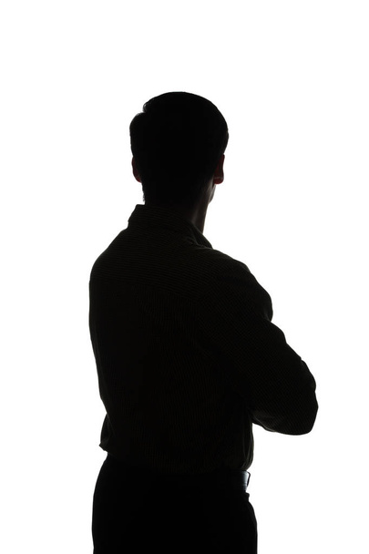 Portrait of a young man, view from the back - silhouette - Photo, Image