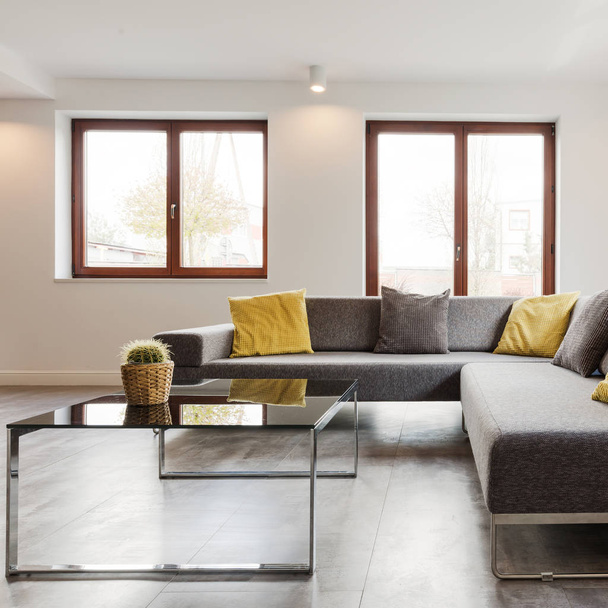 Modern sofa and glass coffee table - Photo, Image
