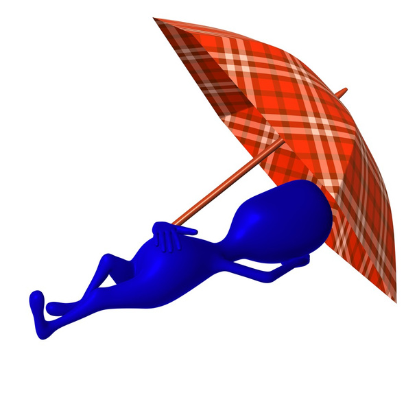 Ver títere dormir bajo paraguas muy bien
 - Foto, imagen