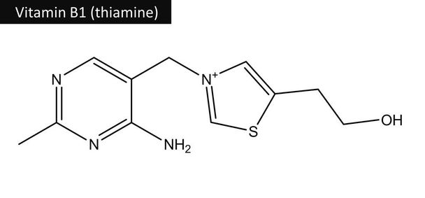 Molekulární struktura thiaminu (vitamín B1) - Fotografie, Obrázek