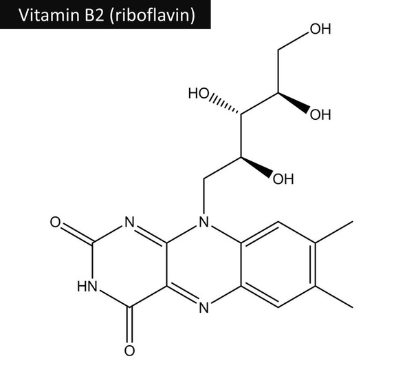 Molecular structure of riboflavin (vitamin B2) - Photo, Image