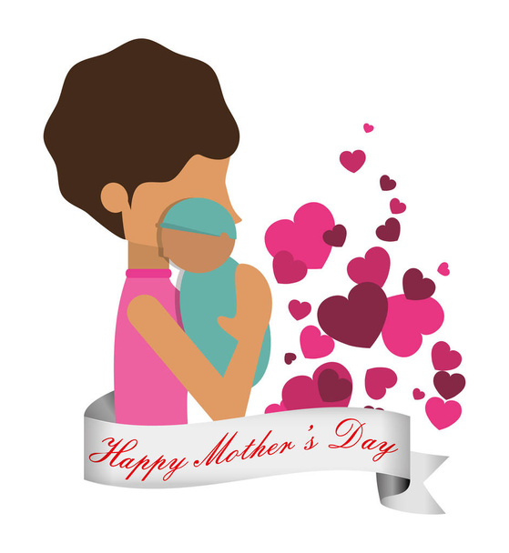 happy mothers day celebration greeting - Vector, Image