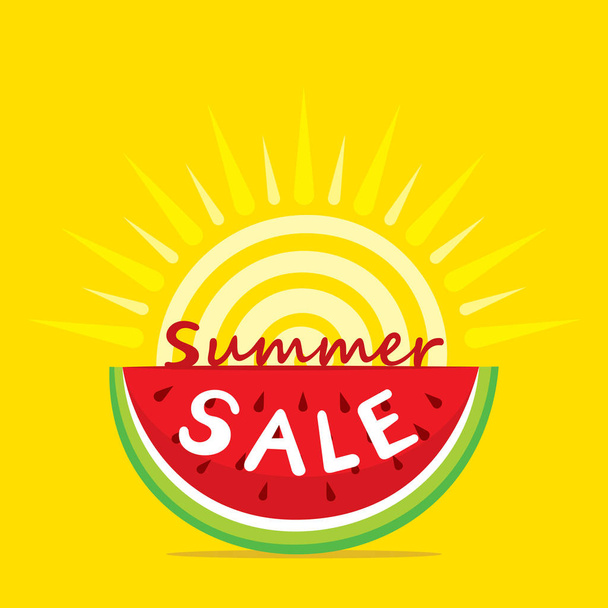 summer sale poster design with watermelon - Vecteur, image
