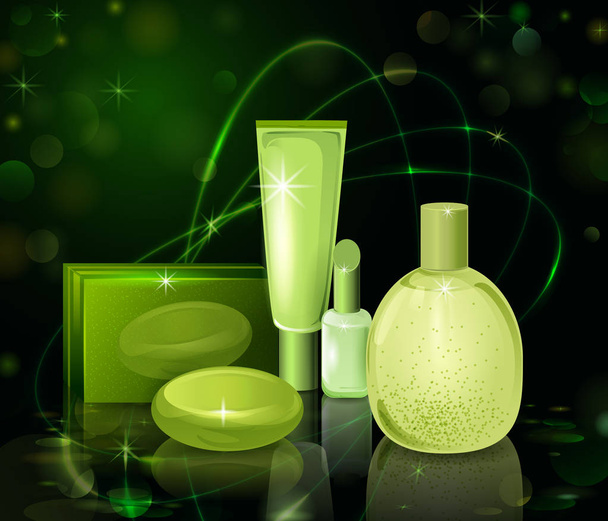 Collection of Premium brand of cosmetic product - Διάνυσμα, εικόνα