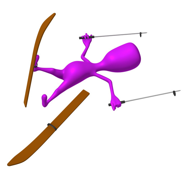 weergave marionet na crach op ski's zweefvliegen - Foto, afbeelding