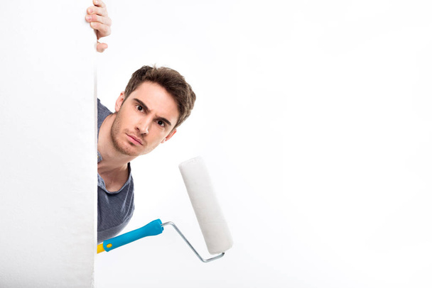 man holding paint roller - Photo, Image