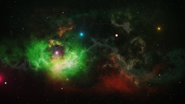Zářící hvězdy a mlhoviny v otevřeném prostoru - Fotografie, Obrázek