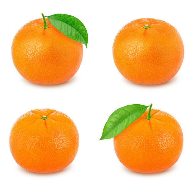 Tangerine set isolated on white background - Фото, зображення