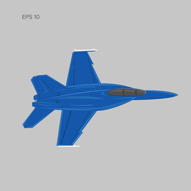 Modern jet fighter vector illustration. Carrier-based aircraft - Vetor, Imagem