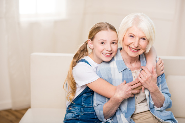 Happy grandmother and granddaughter - Photo, Image