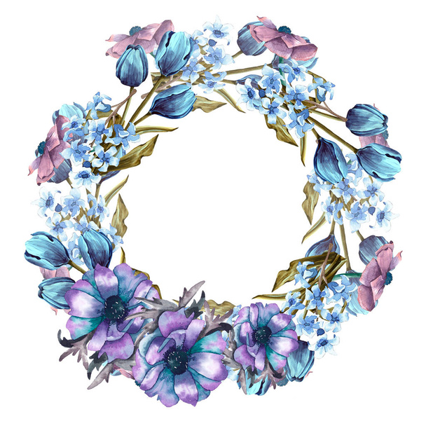 round floral frame - Foto, Imagem