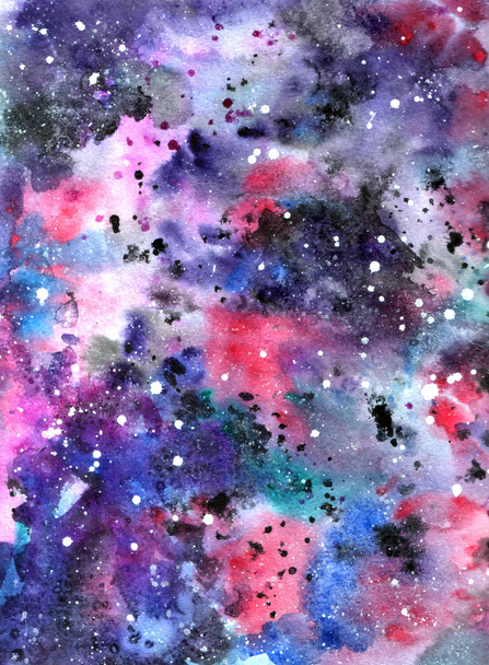 Watercolor universe pattern - Foto, afbeelding