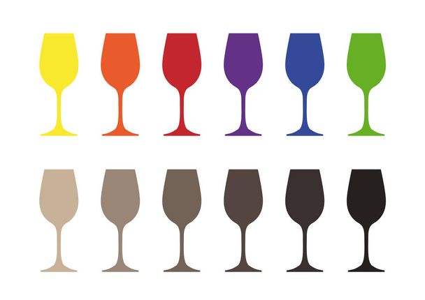 Set de copas de vino
 - Vector, Imagen