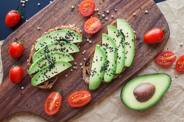 Fresh avocado toasts - Photo, Image