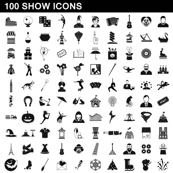 Conjunto de 100 iconos de espectáculo, estilo simple
 - Vector, Imagen