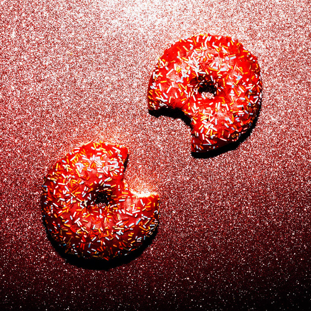 Glamorous donut. Sparkling. Creative minimal - Photo, image