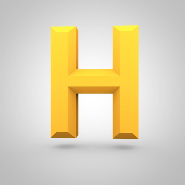 isometrische gele letter H - Foto, afbeelding
