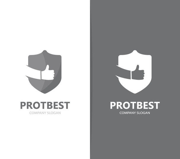 Vector of shield and like logo combination. Security and best symbol or icon. Unique protect and lawyer logotype design template. - Vector, Image