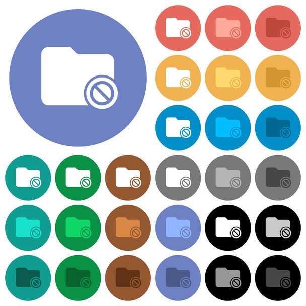 Disabled directory round flat multi colored icons - Vector, Image