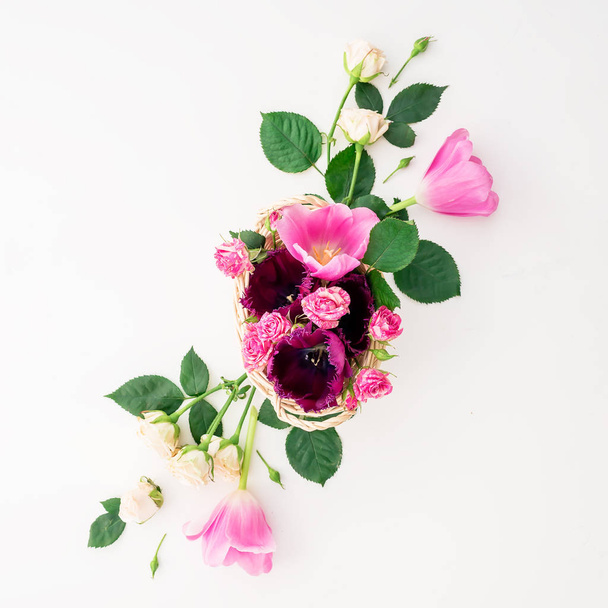 Lale çiçek ile çiçek desenli - Fotoğraf, Görsel