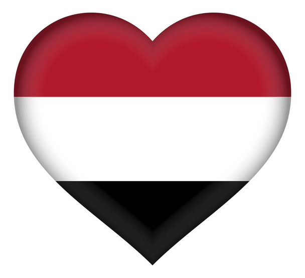 Yemen kalp bayrağı. - Fotoğraf, Görsel