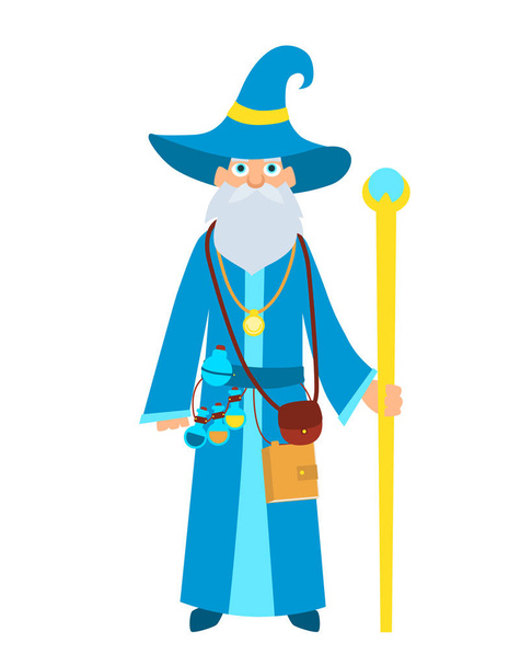 Wizard with a magic stick - Vector, afbeelding
