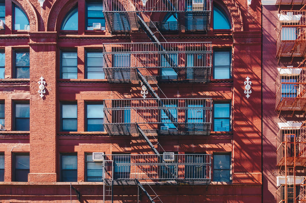 New York City, USA - March 19, 2017. Old apartment building in Little Italy, Manhattan, New York City - Valokuva, kuva