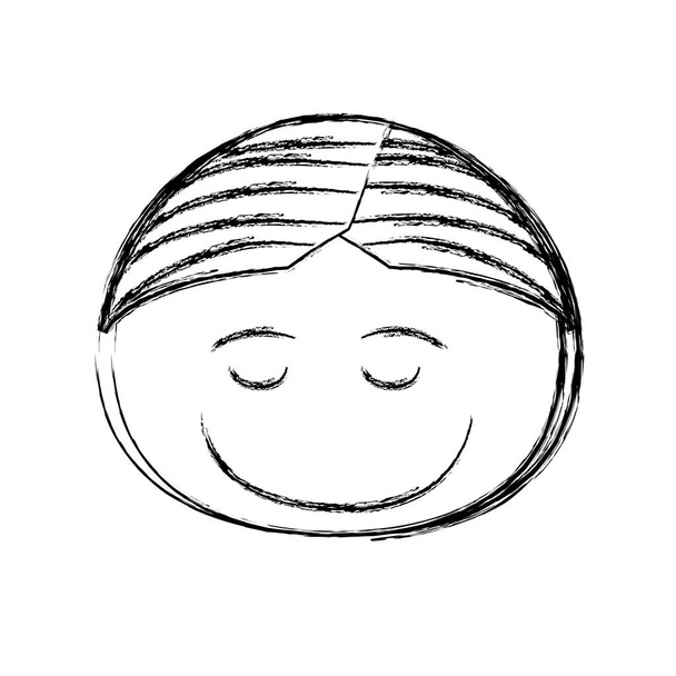 silueta borrosa caricatura cara frontal niño sonrisa expresión y los ojos cerrados
 - Vector, Imagen