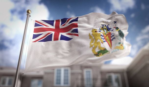 Bandera del Territorio Antártico Británico 3D Representación en Blue Sky Buildi
 - Foto, imagen