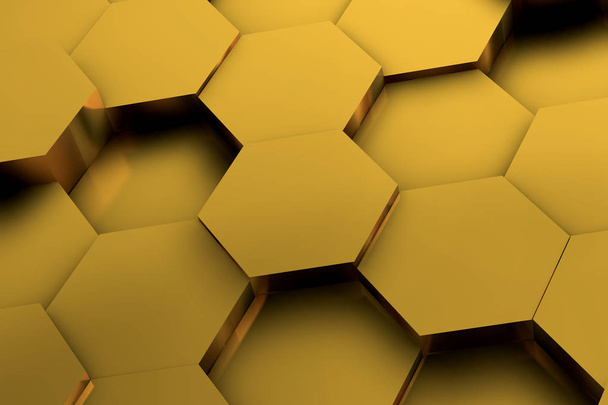 hexagon background 3d illustration - Photo, Image