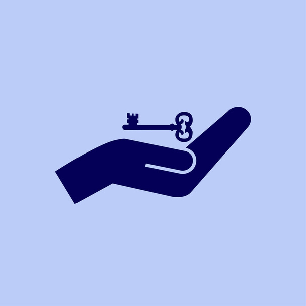 mano y llave icono
 - Vector, Imagen