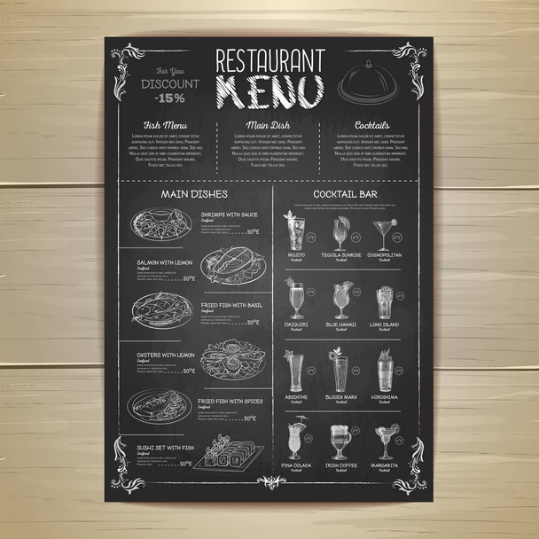 Desenho de giz design de menu restaurante
 - Vetor, Imagem