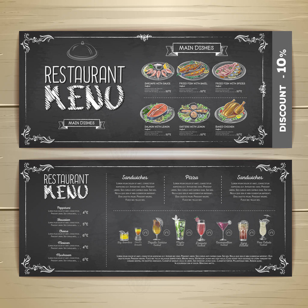 Σχέδιο Σχεδιασμός μενού εστιατόριο με κιμωλία - Διάνυσμα, εικόνα