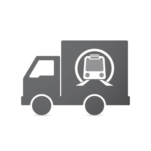 Camion isolato con un'icona del treno della metropolitana
 - Vettoriali, immagini