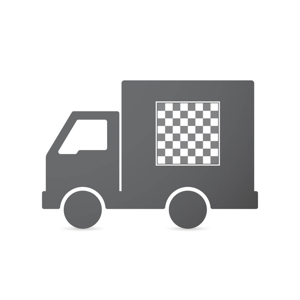Camión aislado con tablero de ajedrez
 - Vector, Imagen