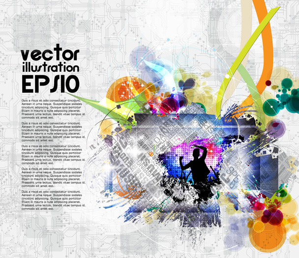 Poster for event with dancing people - Vector, Image