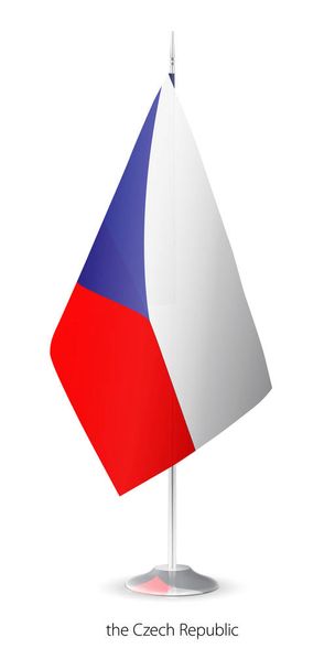 Tsekin tasavallan lippu. Tsekin tasavallan lippuhenkilöstö valkoisella pohjalla
. - Vektori, kuva