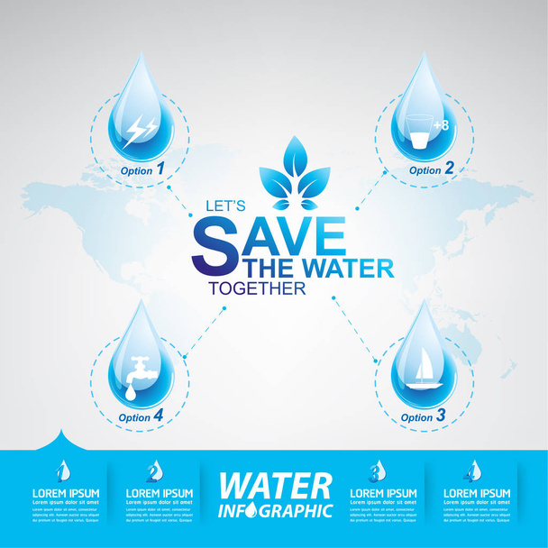 Ahorrar concepto de agua
 - Vector, Imagen