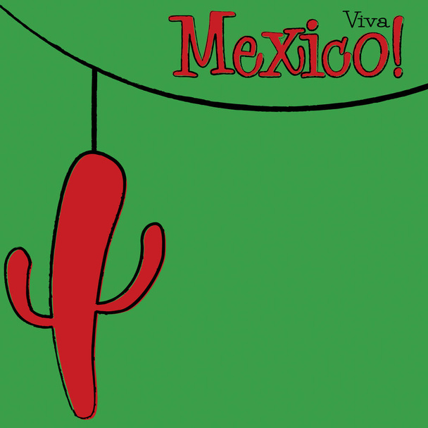 Funky hand drawn cactus card in vector format. - Vector, imagen