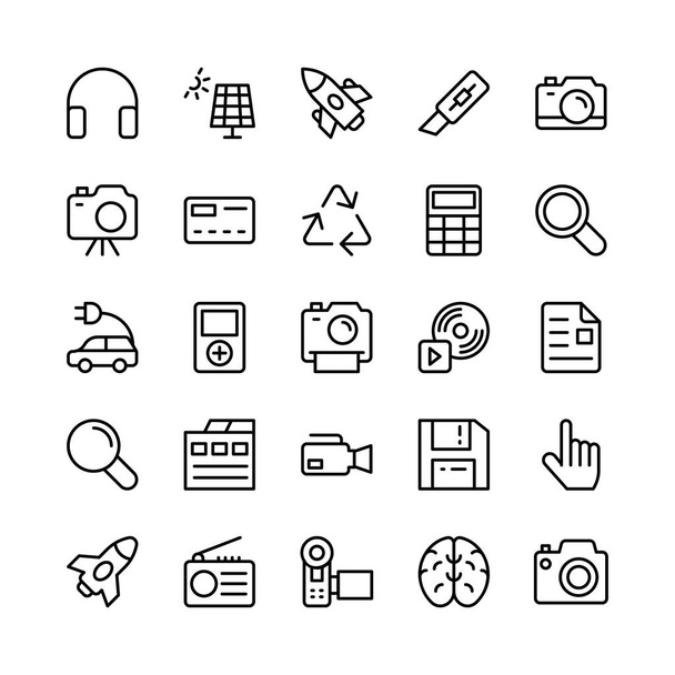 Science and Technology Line Vector Icons 1 - Vetor, Imagem