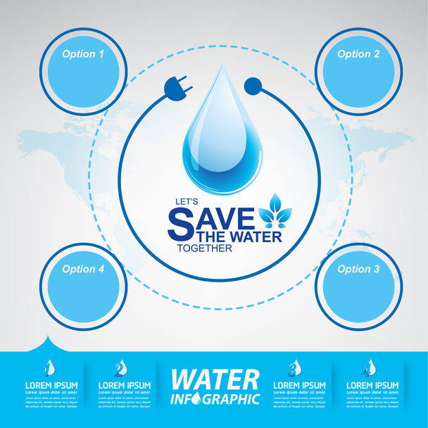 Ahorrar concepto de agua
 - Vector, imagen