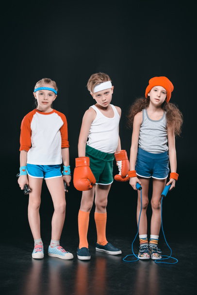 Active kids with sport equipment   - Фото, изображение