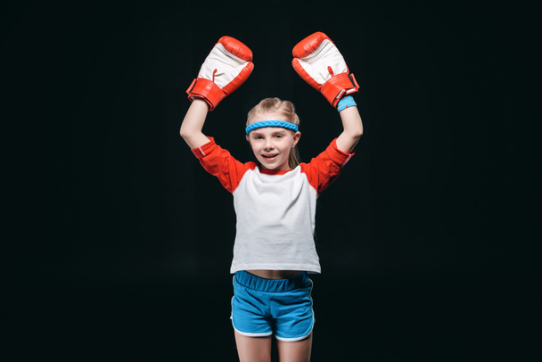 girl in boxing gloves - Фото, изображение