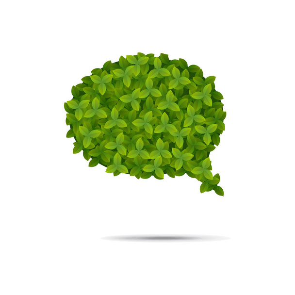 Burbuja del habla cubierta de hojas
 - Vector, Imagen