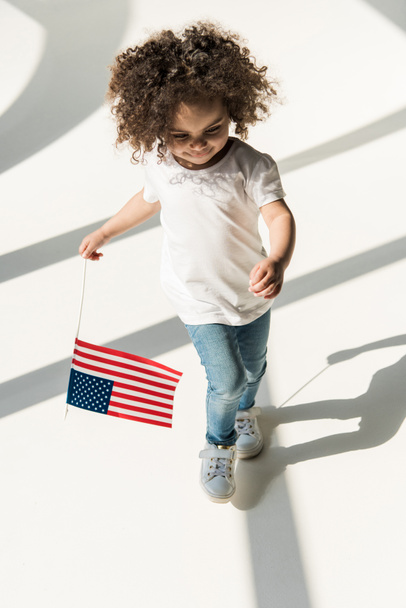 baby girl with american flag - Photo, Image