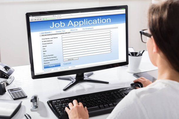 Woman Filling Job Application - Фото, изображение